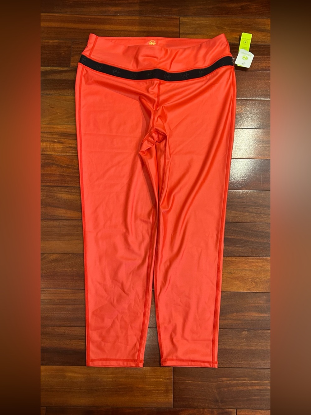 NWT-Nautica Competition Neon Coral Cropped Athletic Leggings XL - Picture 2 of 5